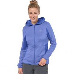 Kurtka polarowa "Sutherland" w kolorze niebieskim. Czarne kurtki damskie marki Jack Wolfskin, w paski, z materiału, małe. W wyprzedaży za 230,95 zł.