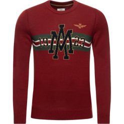 Sweter Aeronautica Militare 192MA1206L384. Czerwone swetry męskie Aeronautica Militare, xl, bez wzorów, z wełny, klasyczne, z klasycznym kołnierzykiem, bez kaptura. W wyprzedaży za 279,00 zł.