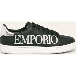 Emporio Armani - Buty skórzane. Czarne buty sportowe damskie Emporio Armani, ze skóry. W wyprzedaży za 569,90 zł.