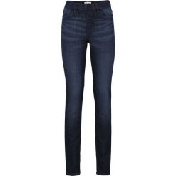 Wygodne jegginsy ze stretchem bonprix ciemnoniebieski. Niebieskie jeansy damskie bonprix, bez wzorów, z jeansu. Za 79,99 zł.