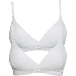 Biustonosz bustier (2 szt.) bonprix 2x biały. Białe biustonosze bonprix, z nadrukiem. Za 49,98 zł.