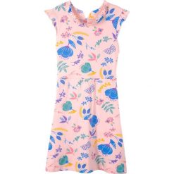 Sukienka shirtowa bonprix matowy jasnoróżowy z nadrukiem. Różowe sukienki dziewczęce bonprix, na lato, z nadrukiem, z bawełny, bez rękawów. Za 44,99 zł.