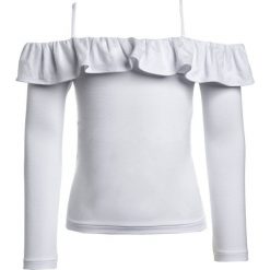 Polo Ralph Lauren RUFFLE Bluzka z długim rękawem white. Białe bluzki dziewczęce Polo Ralph Lauren, z elastanu, z długim rękawem. Za 229,00 zł.