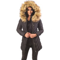 Kurtka zimowa z ciepłym kapturem. Kurtki damskie Made in Poland, na zimę, xl, bez wzorów, z poliesteru. Za 349,00 zł.