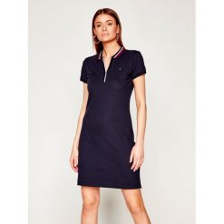 Sukienka codzienna TOMMY HILFIGER Aurora WW0WW27855. Niebieskie sukienki damskie TOMMY HILFIGER, na co dzień, s, bez wzorów, z elastanu, bez kołnierzyka, bez rękawów, proste. Za 499,00 zł.