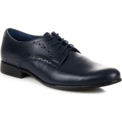 Buty wizytowe męskie: GRANATOWE ELEGANCKIE BUTY