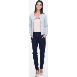 Szara Bluza Bomber na Suwak. Szare bluzki damskie Molly.pl, m, bez wzorów, z elastanu, bez rękawów, bez kaptura. W wyprzedaży za 83,93 zł.