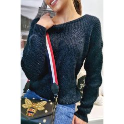 Sweter NICOLE BLACK. Czarne bluzy damskie IVET, bez wzorów, bez rękawów, bez kaptura. W wyprzedaży za 49,00 zł.