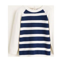 Mango Kids - Sweter dziecięcy Stones 80-104 cm. Niebieskie swetry chłopięce marki Mango Kids, bez wzorów, z bawełny, z okrągłym kołnierzem. Za 59,90 zł.