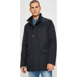 Pierre Cardin - Kurtka. Niebieskie płaszcze męskie Pierre Cardin, bez wzorów, z elastanu, długie, bez kaptura. W wyprzedaży za 579,90 zł.