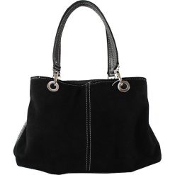 Torebki klasyczne damskie: Skórzana torebka w kolorze czarnym – 32 x 20 x 14 cm