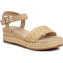Espadryle UNISA - Gabir Ks Nut. Brązowe espadryle damskie Unisa, bez wzorów, ze skóry, bez obcasa, na obcasie. W wyprzedaży za 229,00 zł.