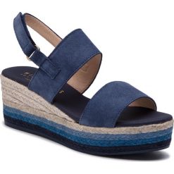 Espadryle HISPANITAS - Inma HV98689 Bosforo. Niebieskie espadryle damskie Hispanitas, bez wzorów, ze skóry, bez obcasa, na obcasie. W wyprzedaży za 249,00 zł.