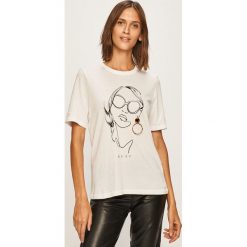Only - T-shirt. Czarne bluzki damskie ONLY, s, z nadrukiem, z bawełny, z okrągłym kołnierzem. W wyprzedaży za 49,90 zł.