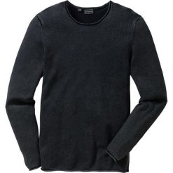 Sweter w delikatne paski, z efektem wytarcia Slim Fit bonprix czarny. Czarne swetry klasyczne męskie marki bonprix, l, w paski. Za 59,99 zł.