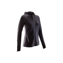 Bluza do biegania RUN WARM NIGHT damska. Czarne bluzy z kieszeniami damskie marki KALENJI, z elastanu. Za 119,99 zł.