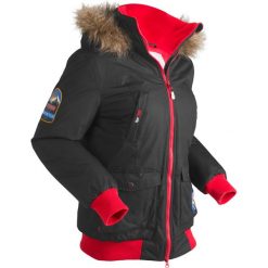 Kurtka outdoorowa z kapturem bonprix czarno-czerwony. Czerwone kurtki damskie marki bonprix, s, z haftami, z kapturem. Za 269,99 zł.