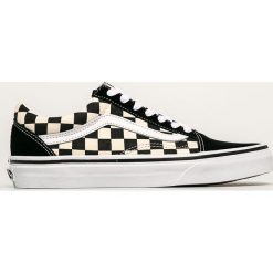 Vans - Tenisówki. Czarne trampki i tenisówki damskie Vans, bez wzorów, ze skóry, na sznurówki. Za 339,90 zł.