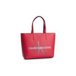Torby shopper Calvin Klein Jeans K60K605521 SCULPTED TORBY NA RAMI_ kobieta RED. Czerwone torby damskie na zakupy Calvin Klein Jeans, bez wzorów, z jeansu, bez dodatków. Za 343,16 zł.