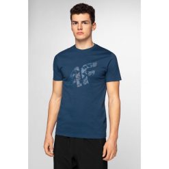 T-shirt męski TSM002 - granat. Szare koszulki męskie marki 4f, m, bez wzorów, bez kołnierzyka. Za 39,99 zł.