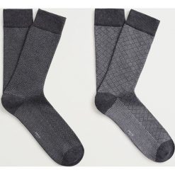 Mango Man - Skarpety COMBI (2-pack). Szare skarpetki męskie Mango Man, bez wzorów, z elastanu. Za 49,90 zł.