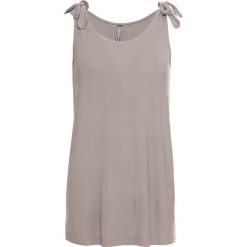 Top bonprix kamienisty. Szare topy damskie bonprix, bez wzorów, bez kołnierzyka. Za 21,99 zł.