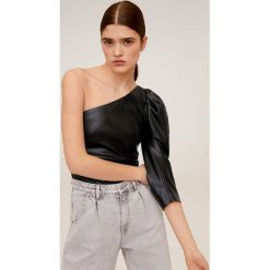 Mango - Bluzka Maminew. Czarne bluzki damskie Mango, s, bez wzorów, z poliesteru, bez kołnierzyka, bez rękawów. W wyprzedaży za 95,90 zł.