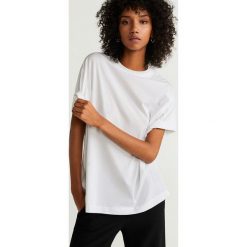 Mango - T-shirt Amsterda. Czarne topy damskie Mango, s, bez wzorów, z bawełny, z okrągłym kołnierzem. Za 35,90 zł.