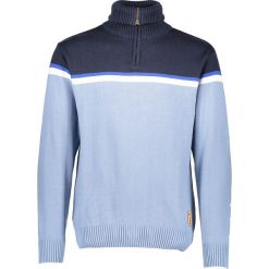 Sweter "Sepp" w kolorze błękitnym. Niebieskie swetry męskie Derbe, s, z aplikacjami, z bawełny, z golfem, bez kaptura. W wyprzedaży za 171,95 zł.