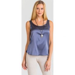 TOP PAN Max Mara Leisure. Szare bluzki damskie Max Mara Leisure, s, z aplikacjami, z elastanu, z okrągłym kołnierzem, bez rękawów. Za 371,40 zł.