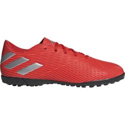 Buty piłkarskie adidas Nemeziz 19.4 Tf M F34524. Czerwone buty sportowe męskie Adidas, z gumy, bez zapięcia, do piłki nożnej. W wyprzedaży za 239,00 zł.