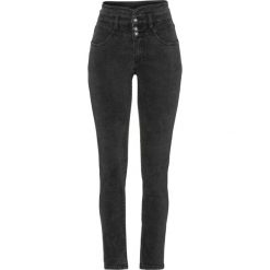 Dżinsy SKINNY bonprix antracytowy. Szare jeansy damskie bonprix. Za 139,99 zł.