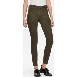 G-Star Raw - Spodnie. Zielone spodnie materiałowe damskie G-Star RAW, bez wzorów, z elastanu, retro, z podwyższonym stanem. W wyprzedaży za 379,90 zł.