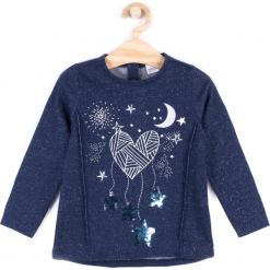 Bluza. Niebieskie bluzy dziewczęce rozpinane MAGIC IS ALL AROUND, z aplikacjami, z bawełny, z długim rękawem, długie. Za 39,90 zł.