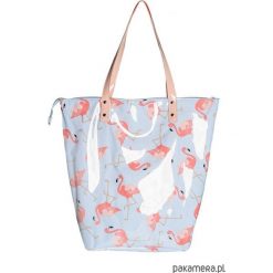 Torba Neon z Flamingami. Niebieskie torebki klasyczne damskie N/A, z bawełny. Za 200,00 zł.