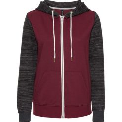 Bluzy damskie: Bluza dresowa bonprix szary - czerwony klonowy melanż