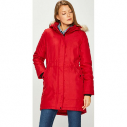 Vero Moda - Kurtka. Czerwone kurtki damskie Vero Moda, l, z materiału, z kapturem. W wyprzedaży za 179,90 zł.
