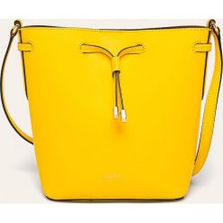 Lauren Ralph Lauren - Torebka skórzana. Żółte kuferki damskie Lauren Ralph Lauren, w paski, ze skóry, na ramię, bez dodatków. Za 979,90 zł.
