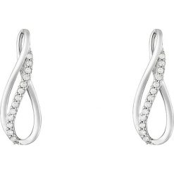 Złote kolczyki-wkrętki z diamentami. Szare kolczyki damskie Diamond & Co, z diamentem, złote. W wyprzedaży za 659,95 zł.