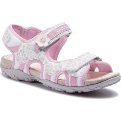 Sandały GEOX - J S.Roxanne C J92D9C 01504 C0406 D White/Pink. Różowe sandały dziewczęce Geox, ze skóry ekologicznej, bez zapięcia. W wyprzedaży za 199,00 zł.
