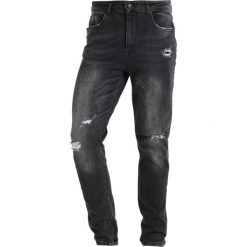 Jeansy męskie: Antioch ANTIOCH WASHED BLACK STRETCH Jeansy Slim Fit washed black