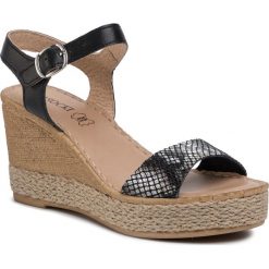 Espadryle LASOCKI - P434 Black. Czarne espadryle damskie Lasocki, bez wzorów, ze skóry, bez obcasa, na obcasie. Za 159,99 zł.
