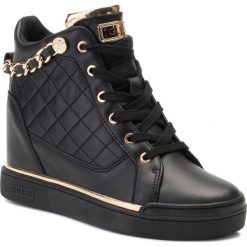 Sneakersy GUESS - Fraser FL7FRA ELE12 BLACK/GOLD. Czarne półbuty damskie Guess, ze skóry ekologicznej. Za 669,00 zł.