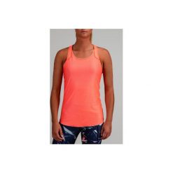 Top kardio fitness FTA 520 damski. Różowe topy damskie DOMYOS, l, bez wzorów, z elastanu, bez kołnierzyka. Za 44,99 zł.