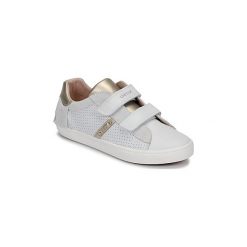 Buty Dziecko Geox J KILWI GIRL. Białe trampki dziewczęce Geox, bez wzorów, bez zapięcia. Za 239,20 zł.