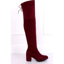 Czerwone Muszkieterki jesienne bordowe C-7172 Wine Red. Czerwone kozaki damskie ButyModne, na jesień, na niskim obcasie, na zamek. W wyprzedaży za 159,00 zł.