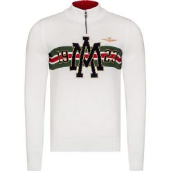 Sweter AERONAUTICA MILITARE. Białe swetry męskie Aeronautica Militare, bez wzorów, z wełny, eleganckie, ze stójką, bez kaptura. Za 620,00 zł.