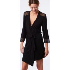 Etam - Szlafrok Middy. Czarne szlafroki damskie marki Etam, l, z elastanu. Za 129,90 zł.