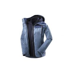Kurtka turystyczna TRAVEL 100 3w1 damska. Szare kurtki damskie FORCLAZ, l, bez wzorów, z poliesteru, bez kaptura, trekkingowe. Za 249,99 zł.