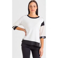 SWETER U&B twinset. Białe swetry damskie Twinset U&B, s, bez wzorów, biznesowe, bez rękawów, bez kaptura. Za 503,10 zł.